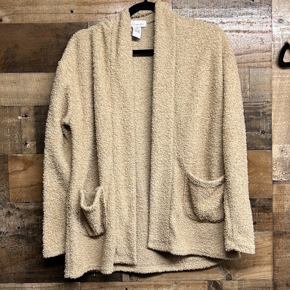 If It Were Me 3 pc Fuzzy Teddy Sleepwear Short Set With Cardigan Womens Sz Small - Picture 4 of 10